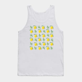 Lemon and green leaf Mediterranean vibe Tank Top